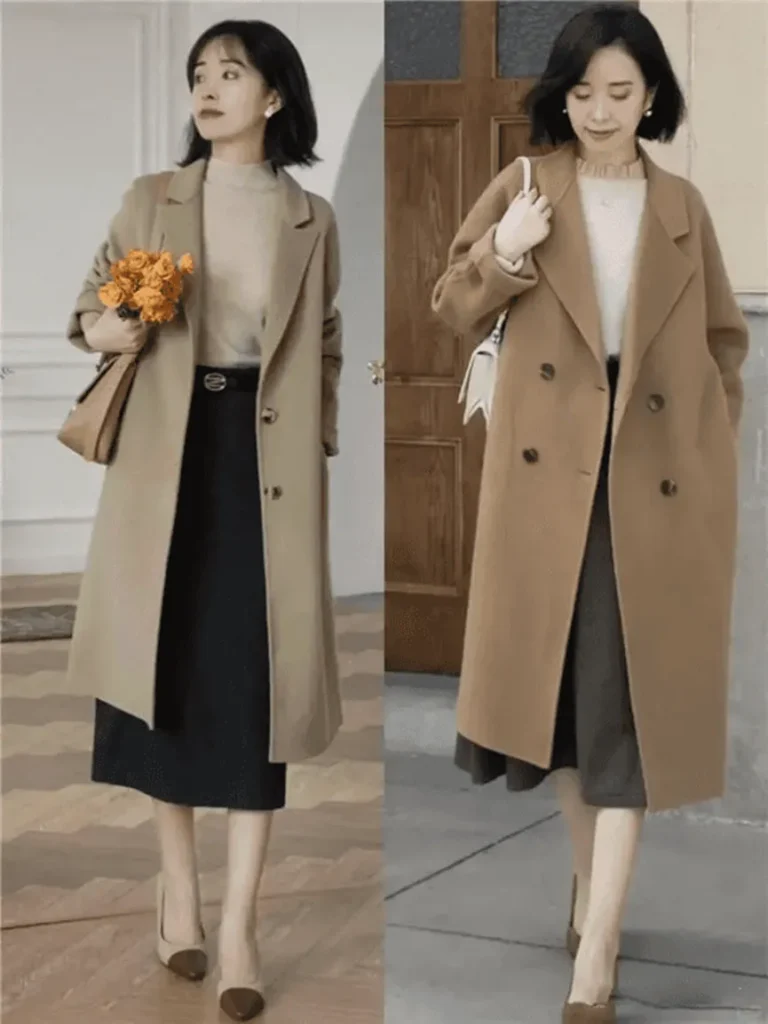 Eye-Catching Street Style in Japan: Mastering the Art of Coat and Dress Combos for Petite Women